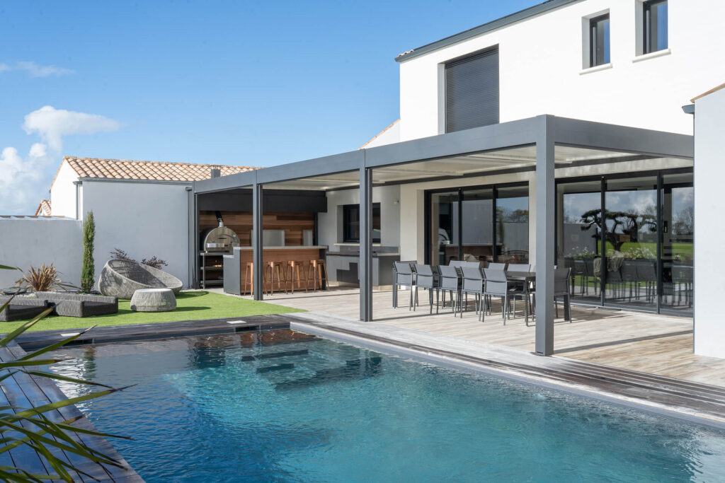 pool house avec cuisine extérieure