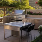 Belle cuisine d'été sur une terrase