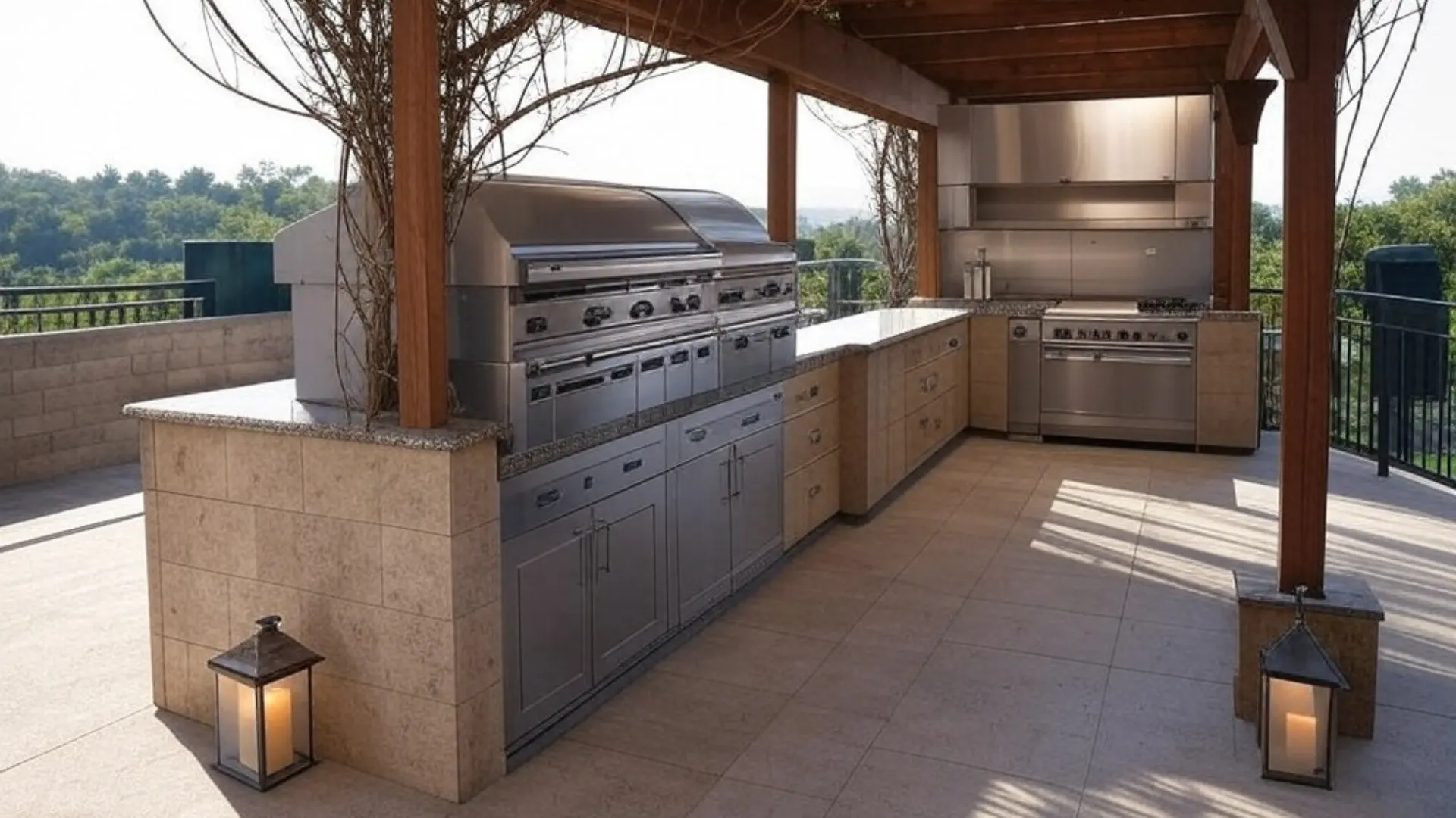 Cuisine d'été d'extérieur haut de gamme