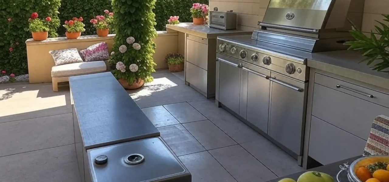 Cuisine d'extérieur sur mesure sur terrasse