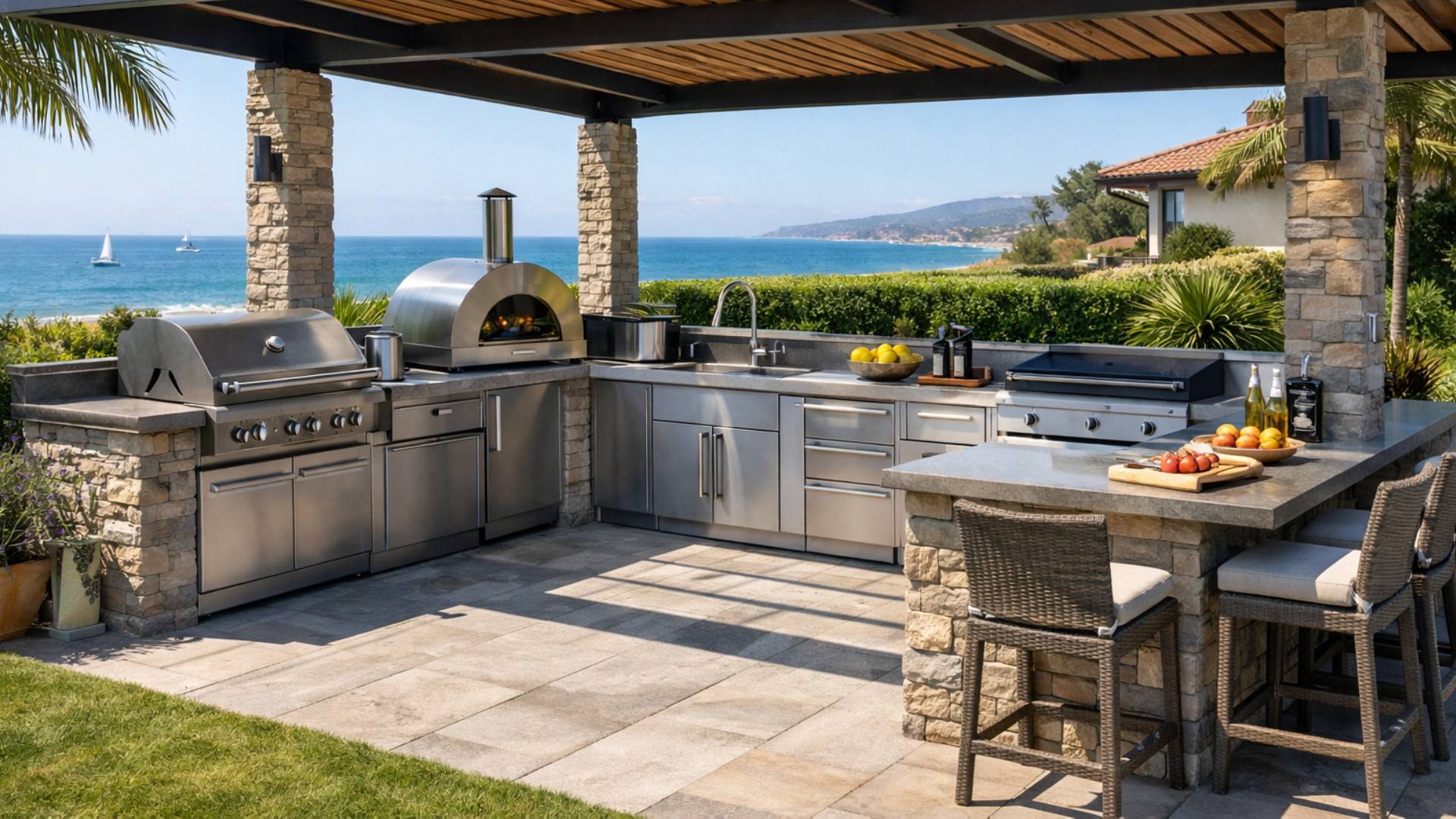 Cuisine extérieure bord de mer