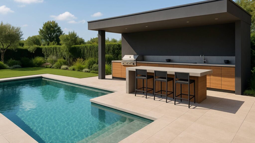 Pool house cuisine d'extérieure